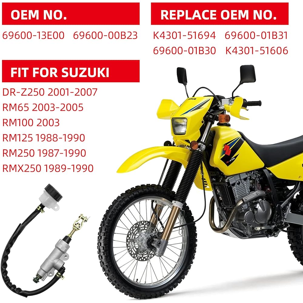 Rear Brake Master Cylinder Suzuki DR-Z250 RM65 RM100 RM125 RM250 RMX250