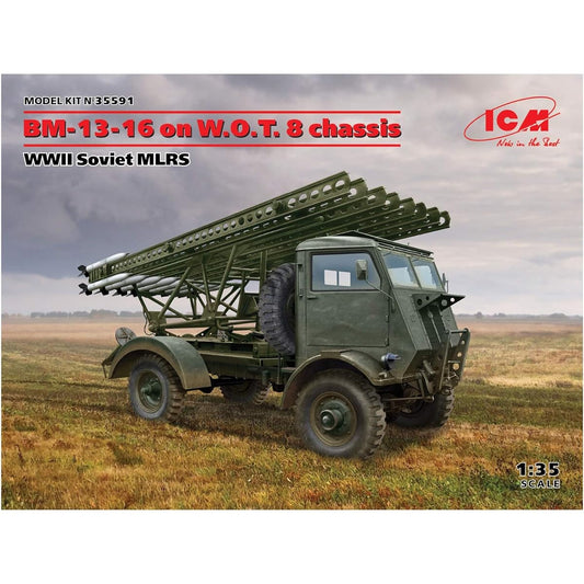 ICM 1/35 World War II Soviet Army BM-13-16 Multiple Rocket Launcher W.O.T8 Body Plastic Model 35591