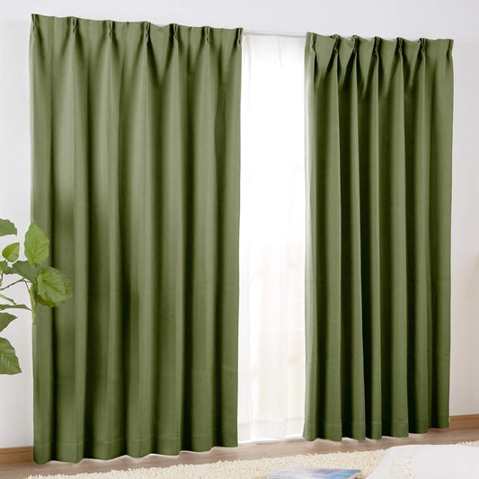 Seafield Grade 1 Blackout Insulation Soundproof Curtains Set of 2 Width 100 x 178cm Length Moss Green HZ-1k-br-N