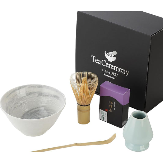 Also comes with a Japanese-made matcha bowl Matcha set Mino ware Made in Kyoto Kanbayashi Harumatsu Honten Uji matcha tea utensils