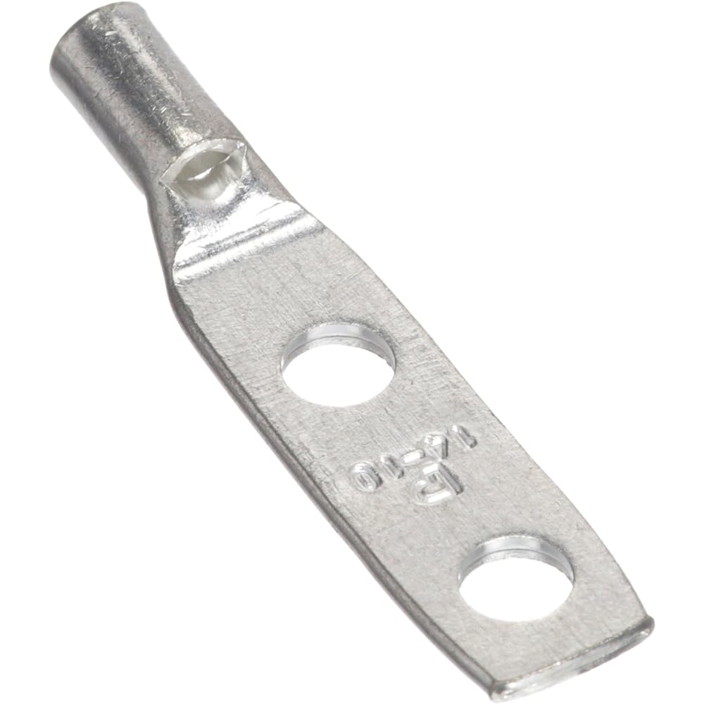 Panduit Domestic Genuine Copper Compression Terminal 2 Holes Standard Barrel with Hole for Confirming Wire Insertion AWG10 Mounting Hole 10.4mm Mounting Hole Spacing 25.4mm 50 Pieces LCD10-38D-L