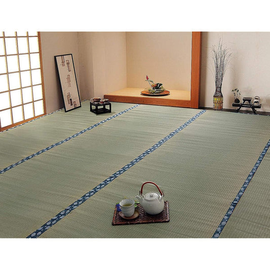 Ikehiko Corporation Ikehiko Domestic Rush Overlay Rug Carpet Water Repellent Smile 6 tatami mats Approx. 273 x 364 cm Made in Japan #1104546