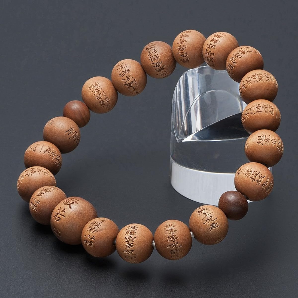 Buddhist Altar Store Takita Shoten Specially Selected Bracelet Prayer Beads Heart Sutra Engraved Bracelet Indian Sandalwood 10mm Beads (Shaku Rokudama)
