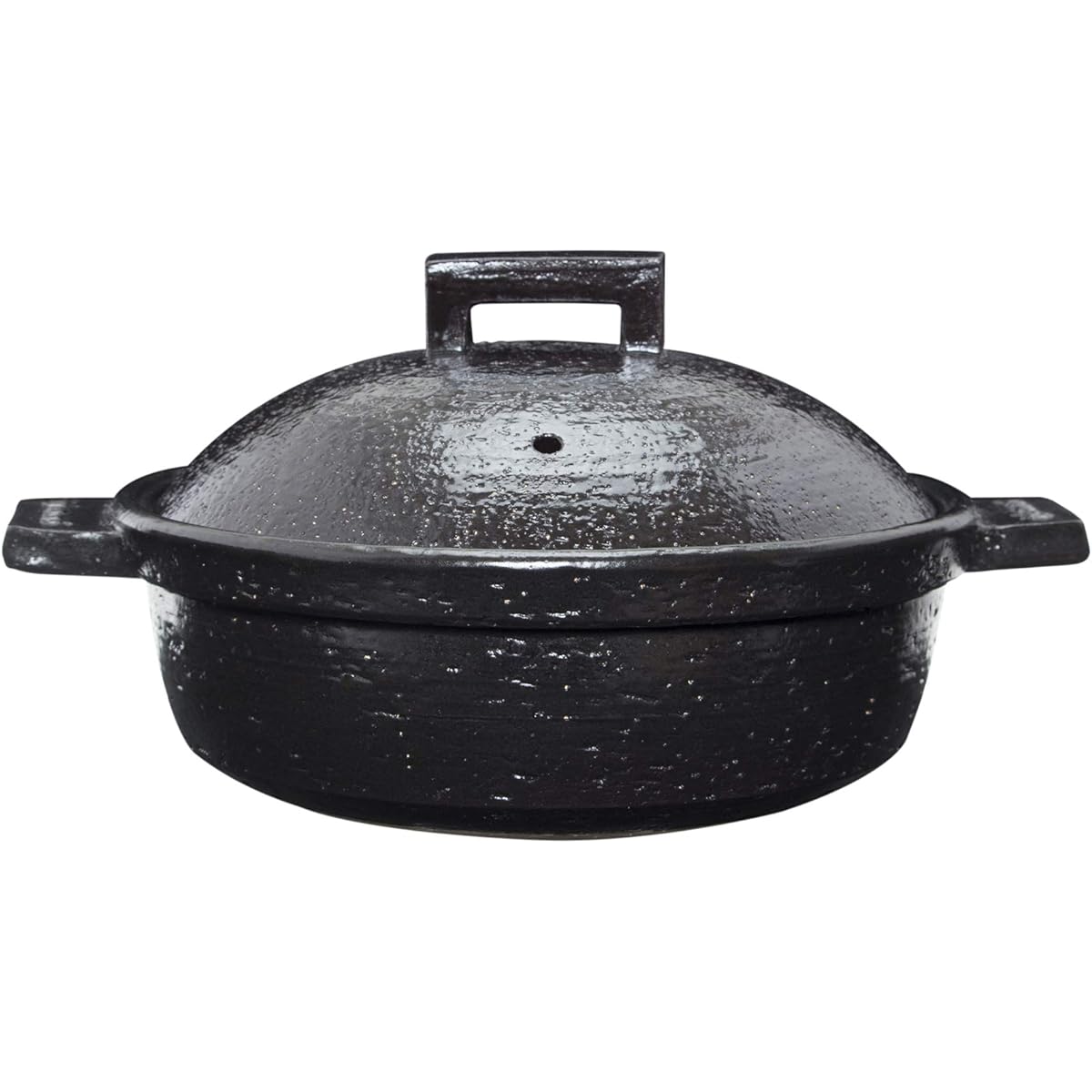 Hase Seito Hasen Bistro Earthen pot Steam pot Steamer Pot Small For 2-3 people Approx. 23 cm Approx. 1200 ml Can be directly fired Open-fired OK Oven compatible Recipe Comes with ceramic grates Black Iga ware Made in Japan ACK-24
