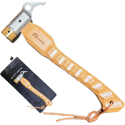 FOREST HOME Peg hammer Tent hammer Brass head Chestnut processed handle Natural 29.5cm