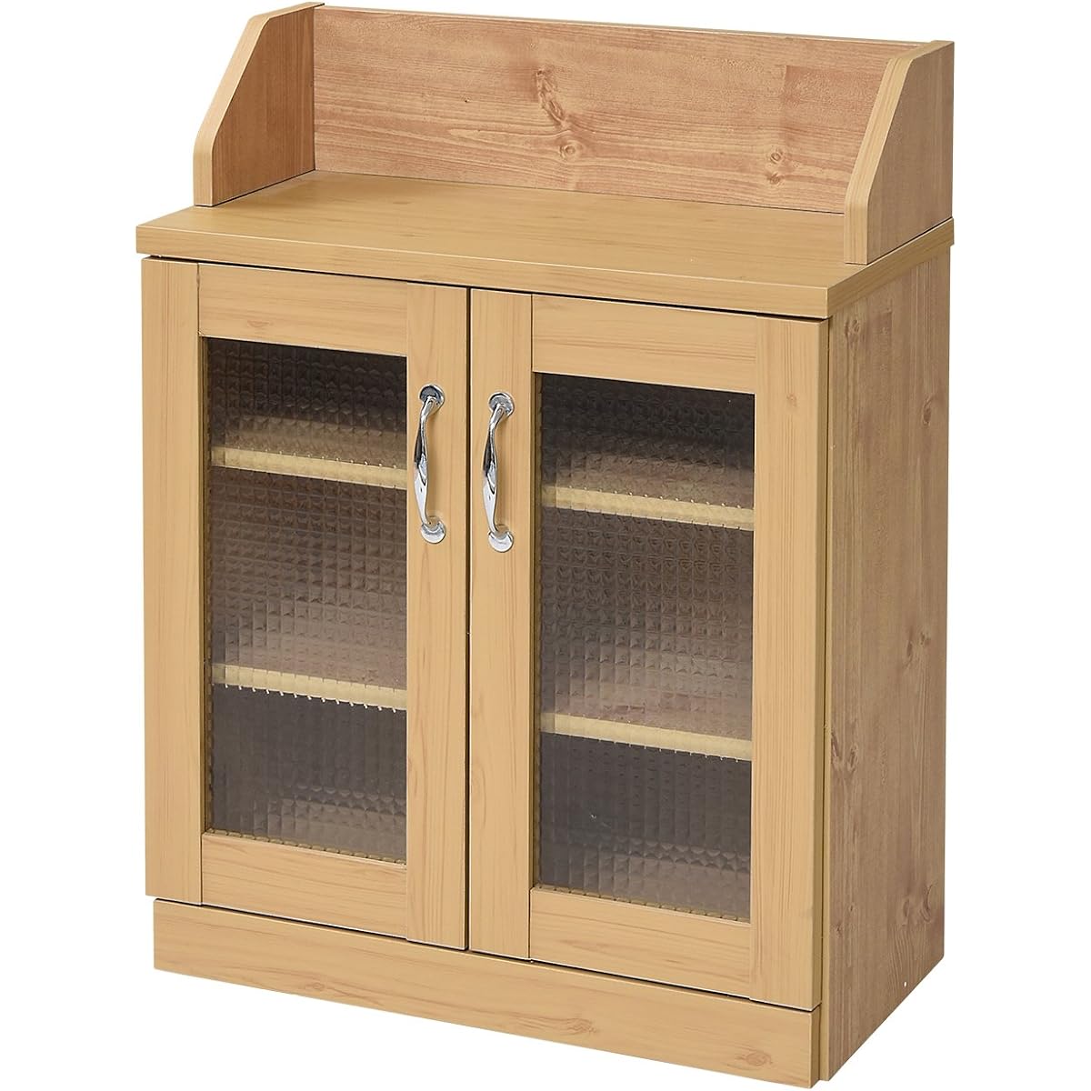 JK Plan Lycka Land Under Counter Storage Cabinet Country Style Thin Height 80 Living Cabinet Width 60 Glass Door Display Storage FLL-0062-NA