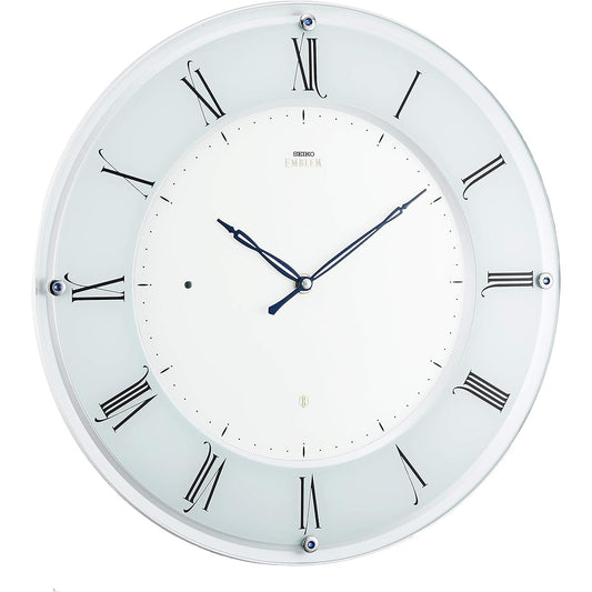 Seiko Clock Wall Clock White Pearl Diameter 351x30mm Radio Analog SEIKO EMBLEM HS548W