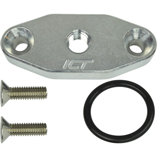 ICT Billet LS Oil Port Adapter 1/8 inch NPT Turbo -Il Feed Plate Turbo Charge Supply LS1 LSX LS3 LS6 LS6 LS6 L96 L98 L98 L98 L98 L9H8 L94 L94 L94 L96 L96 L96 L757 L7551608 L7551608