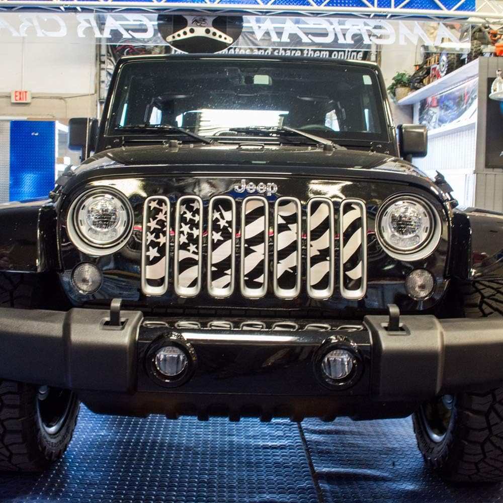 Front Grill Insert 2007-2018 JEEP WRANGLER JK --A America Flag Style