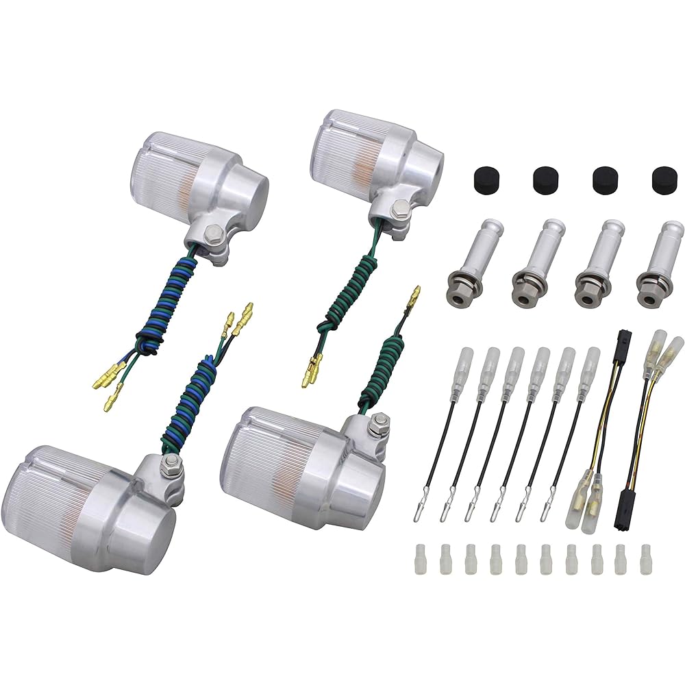 POSH Motorcycle Supplies Turn Signal Super Bike Type Vehicle Specific Set ZEPHYR1100/RS(01-) ZEPHYR750/RS(01-03) ZEPHYR400χ(01-) ZRX400II(01-03) Buff Body/Clear Lens 031594-23