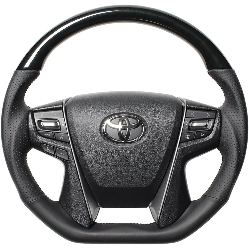 REAL Steering [30 Vellfire/30 Alphard] Premium Series D Shape Black Wood S210-BKW-BK-VEL
