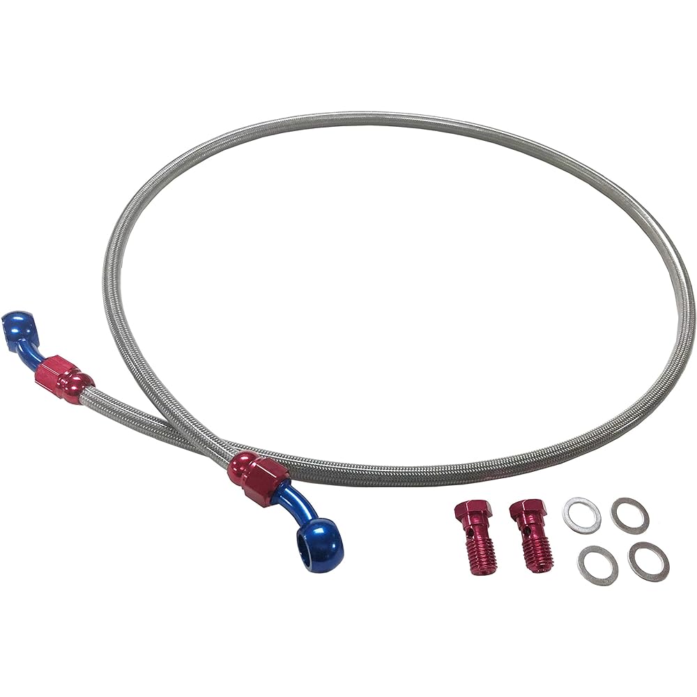 ALCAN HANDS Front Clear Brake Mesh Hose Set for Cygnus X 4 Type 5 Type 2016-2019 Non-ABS Vehicles