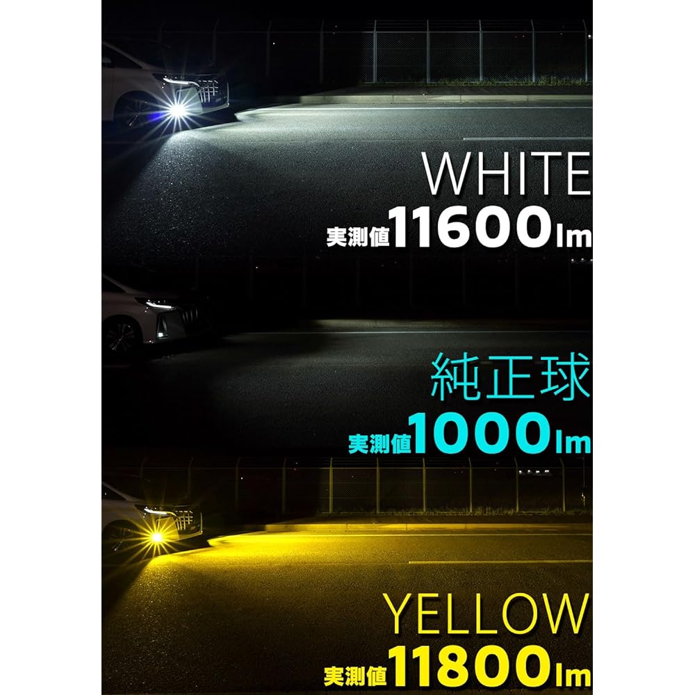 H8 H11 H16 LED Fog Lamp Yellow Fog Amazing Actual Value 11800lm VELENO ULTIMATE Explosive Light 2 Bulb Set (H8/H11/H16 11800lm)