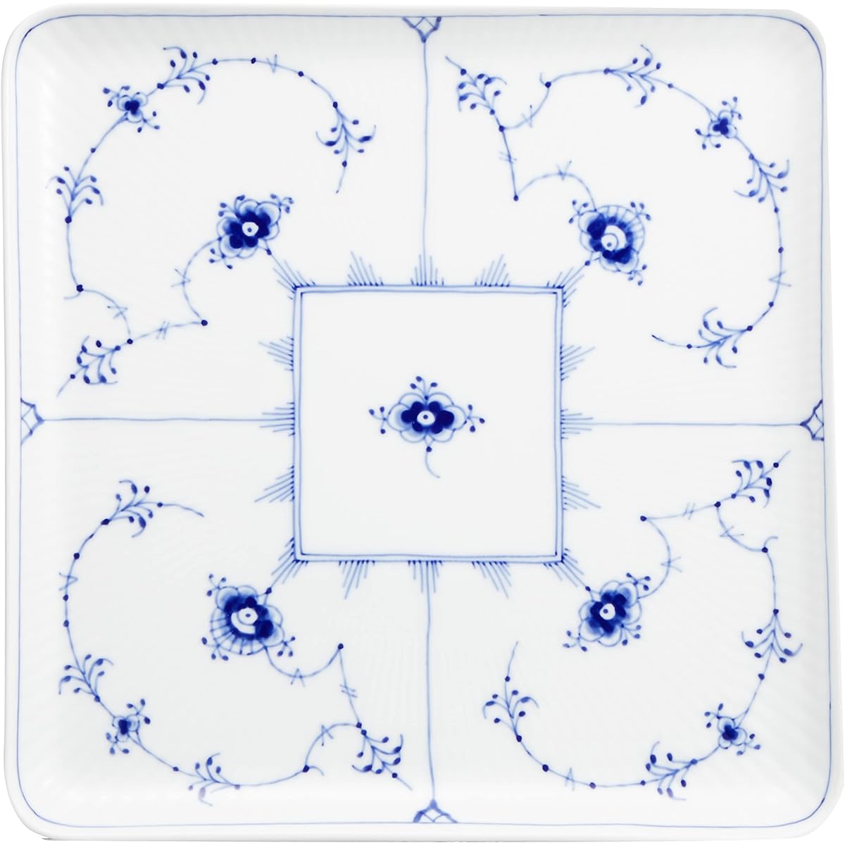 [Regular Imported Product] Royal Copenhagen Blue Fluted Plain Square Dish Plate 20cm Wedding Gift Present 1017204
