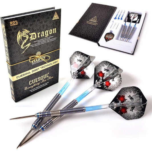 CUESOUL Dragon Fashionable 90% tungsten Steel Tip Darts Set,26 Grams Barrel with Titanium Coated(CSDN-C4405)