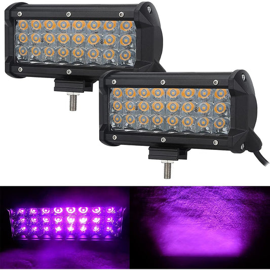 Pink purple LED driving work decoration Neon light bar spot 7 inch 36W off -road pod fog lamp 12V 24V lighting truck car ATV UTV SUV off -road bike tractor 12V 24V