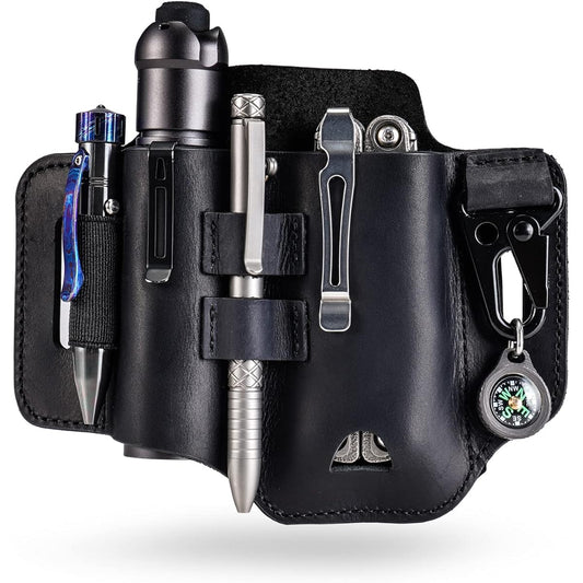 VIPERADE PJ35 Multi-Tool Sheath (for Belt), Leather EDC Pocket Organizer (for Men), EDC Leather Sheath, EDC Belt Organizer