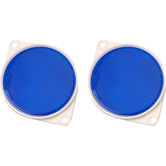 Hy-Ko Prod Co 2 Pieces 3-1/4" Plastic Reflector with Unbreakable Bracket 3-1/4" Diameter Blue CDRF-3B 1