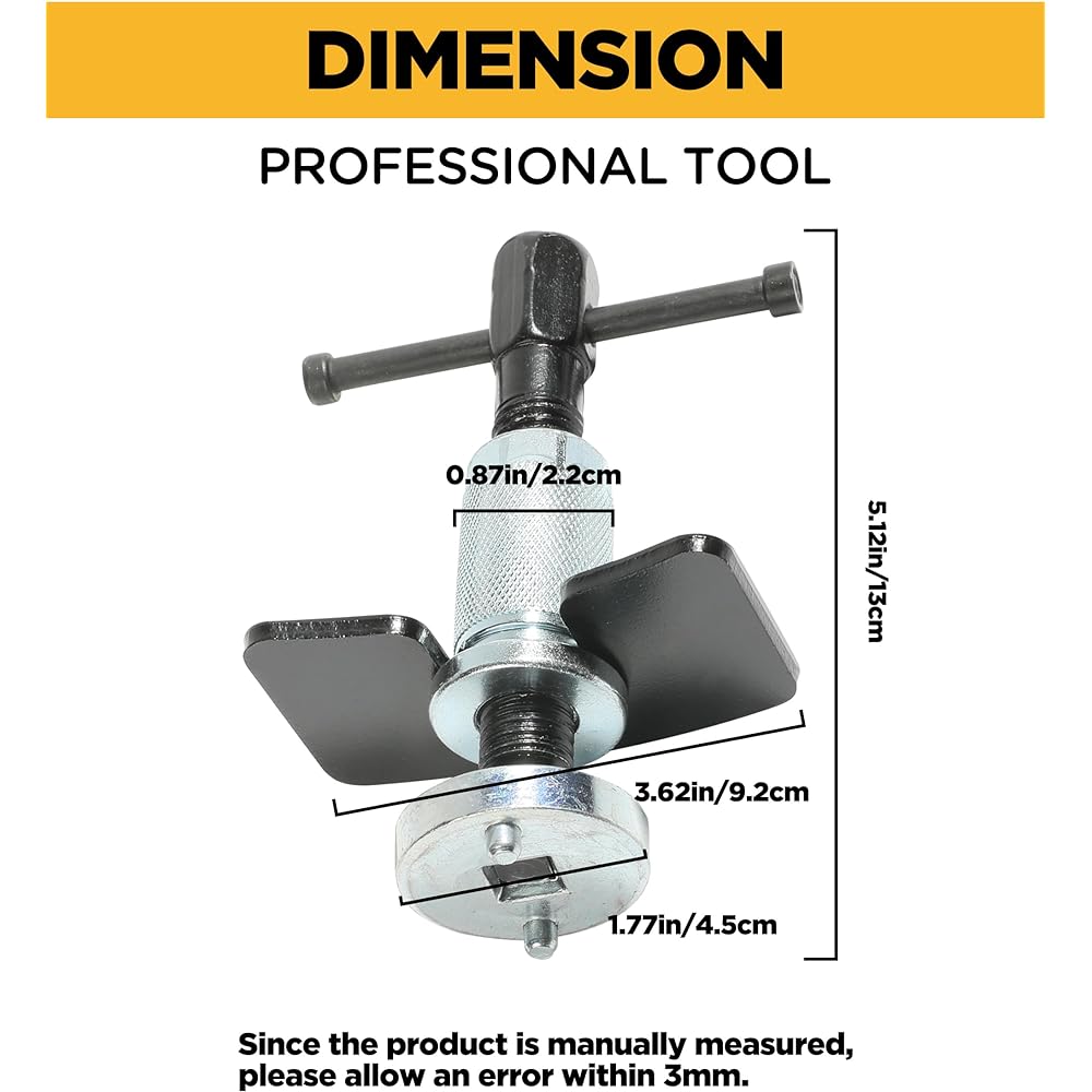 YAKEFLY Brake Caliper Piston Return Tool Brake Piston Windback Tool Car Rear Brake Pad Windback Tool Right handle set Brake Chariper Rear brake pad replacement