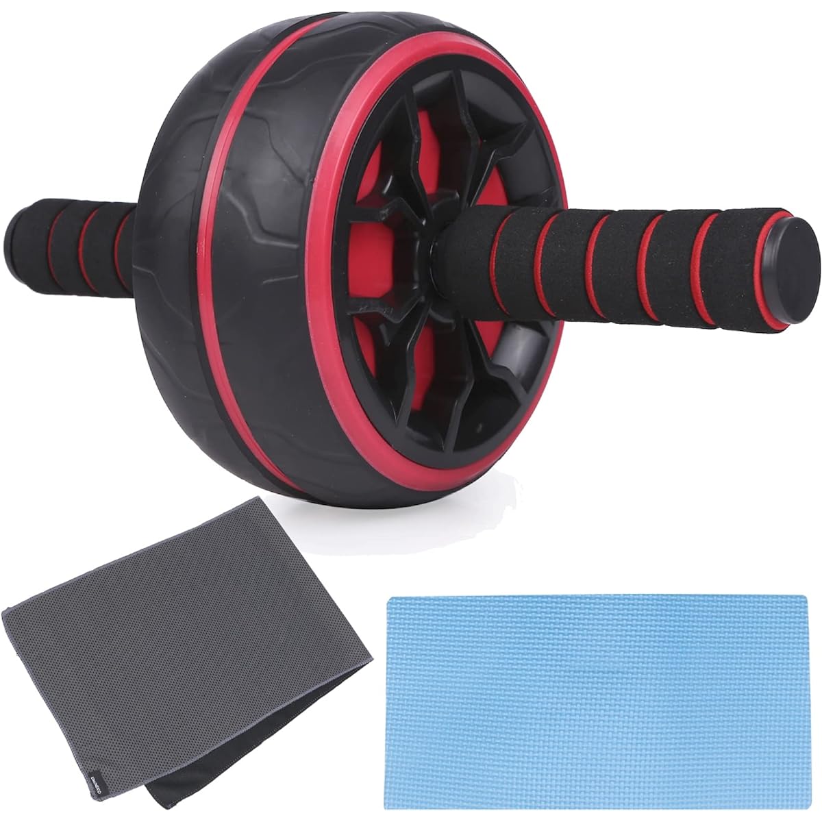 Umineko Abdominal Roller, Beginner, Men, Women, Knee Mat, Towel, 3 Piece Set, Stable, Quiet, Muscle Training