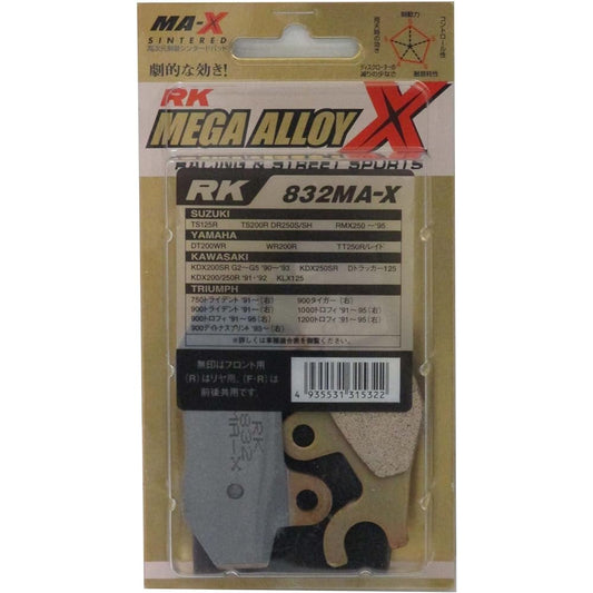 RK Brake Pad Mega Alloy YAMAHA:TT250R/Raid (Front) etc. Motorcycle Motorcycle 2 Wheel 832MA-X