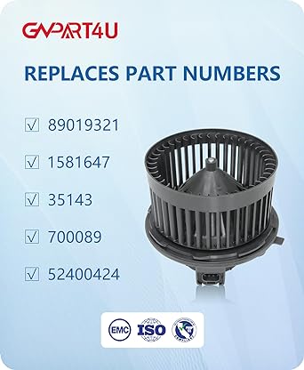 GVPART4U Blower Motor Front 20002 2002 2002 2003 2005 2005 2005 2005 Chevroletho Sylvalard Avavarado Subarban 2000-2006 GMC Sierra Ukon 2003-2006 Cadillac Escaled Automatic climate control