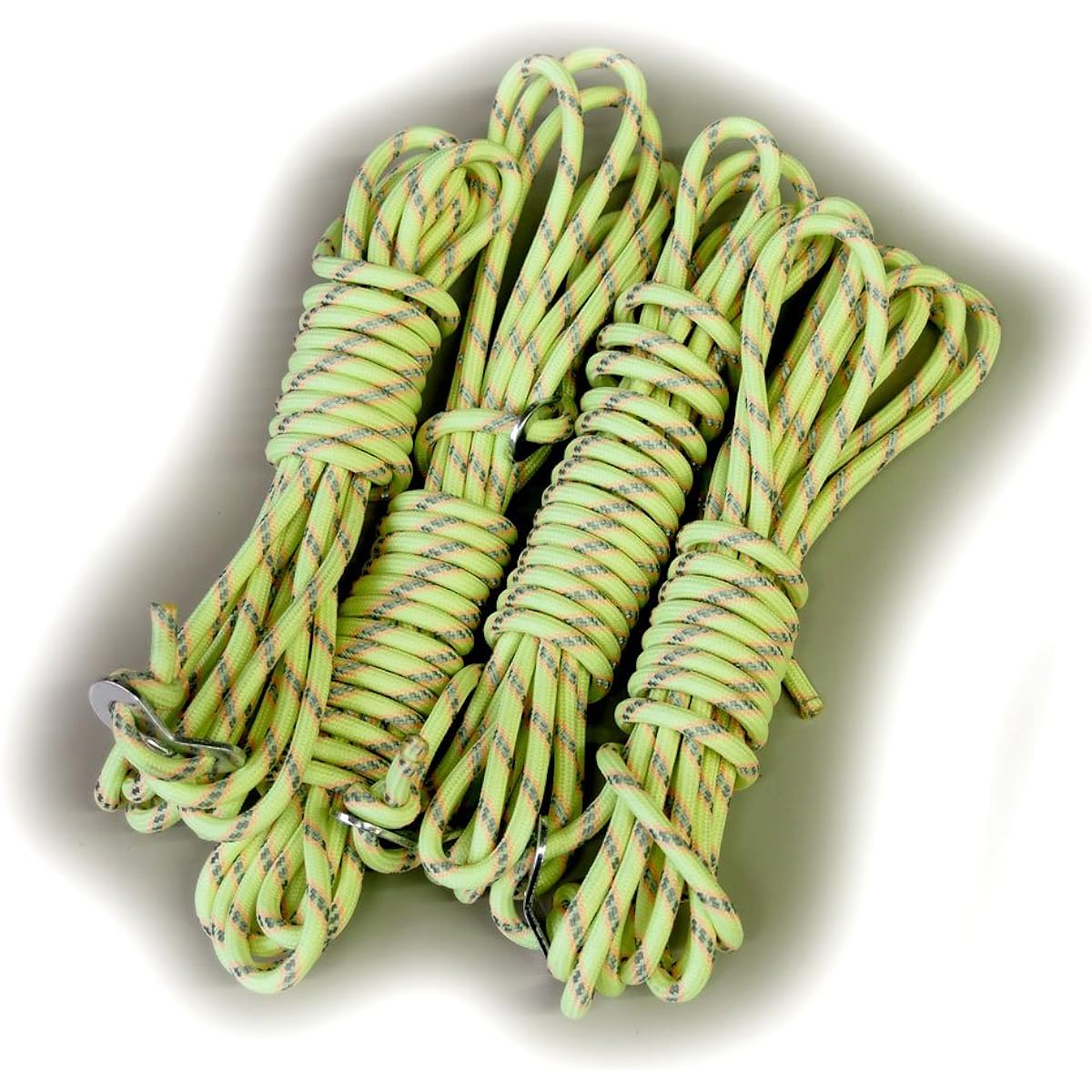 ELLISSE Luminous + Reflective Guy Rope (Tent Rope) with Aluminum Flexible Fittings 5.0mm x 4M Set of 4 TGR-4J