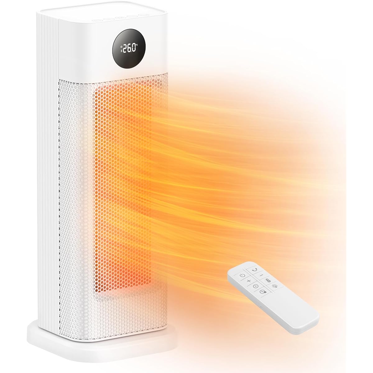 Fan Heater [Energy Saving & Energy Saving] Fast Heating with Timer, Large Airflow, Electric Heating, Left and Right Oscillation, Temperature Control, LCD Temperature Display, Ceramic Heater, Air