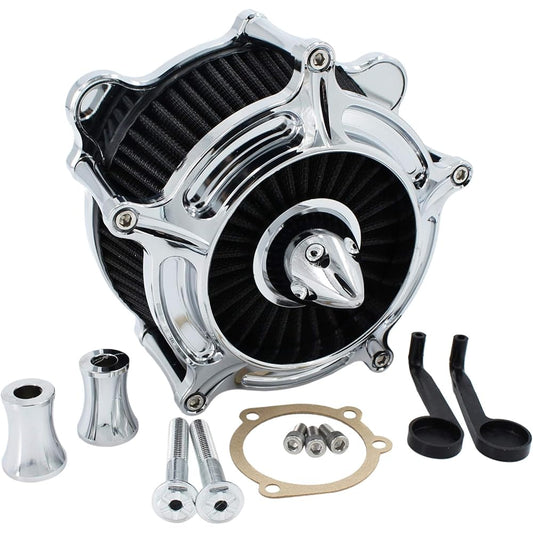 Air Cleaner Intake Filter System Turbine Spike Chrome Touring Road King Street Glide 93-2007 Dyna FXR Softail FXST FXSB FXDL