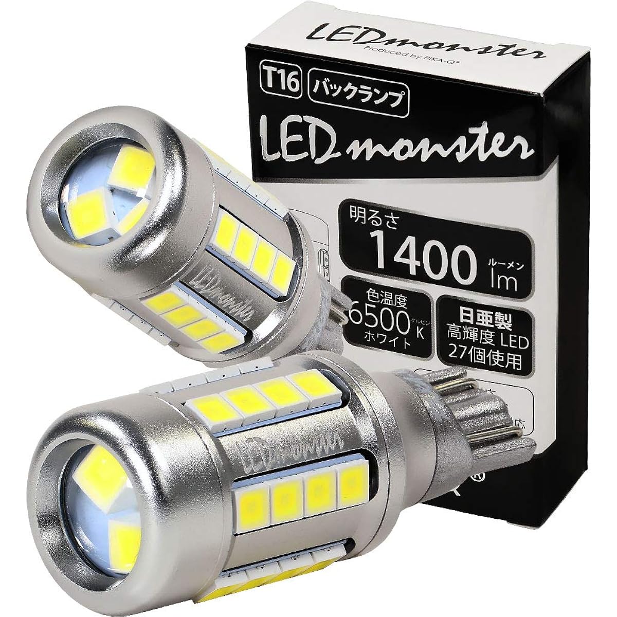 Pikakyu 57024 Toyota Land Cruiser Prado (150 Series Late Period), LED T16 LED Monster, 1400 lm, White Backlight Bulb, 6500K, Back Light, 2 Pieces, 18 Months Warranty