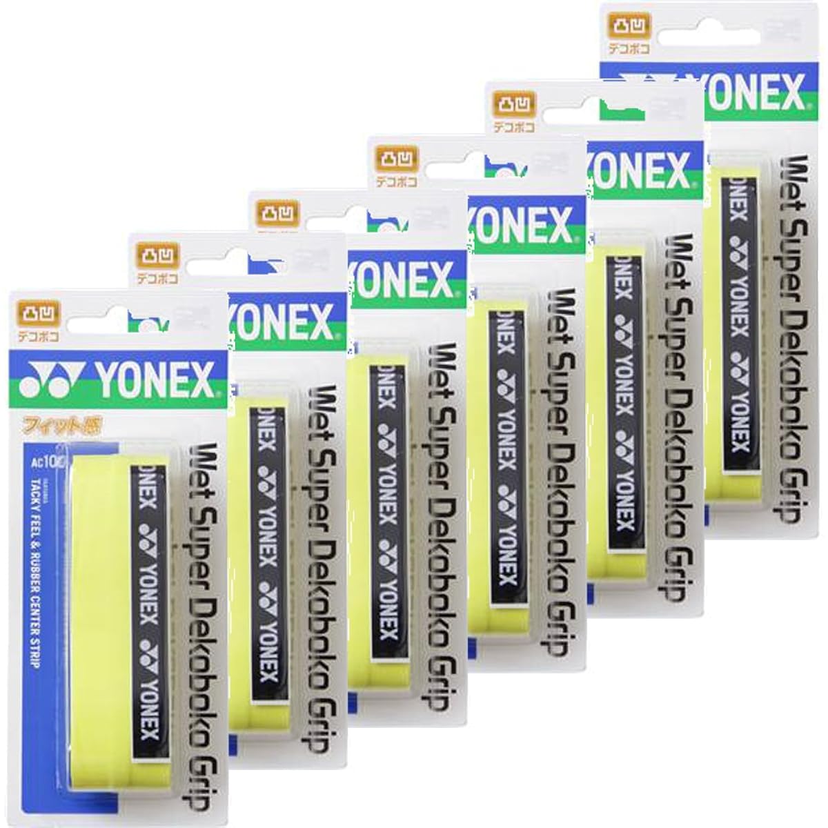 YONEX Wet Super Bumpy Grip 1 piece x 6 pieces of the same color Yellow AC104-004-6SET