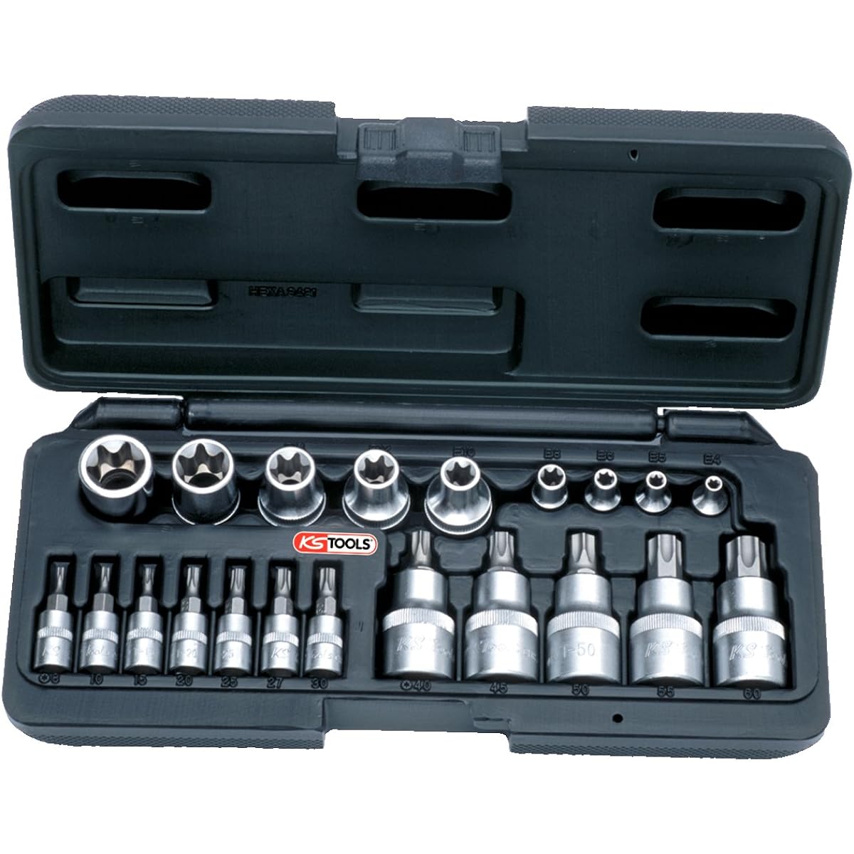 KS TOOLS 1/4" +1/2" TX-Socket set 21 pcs 911.4307