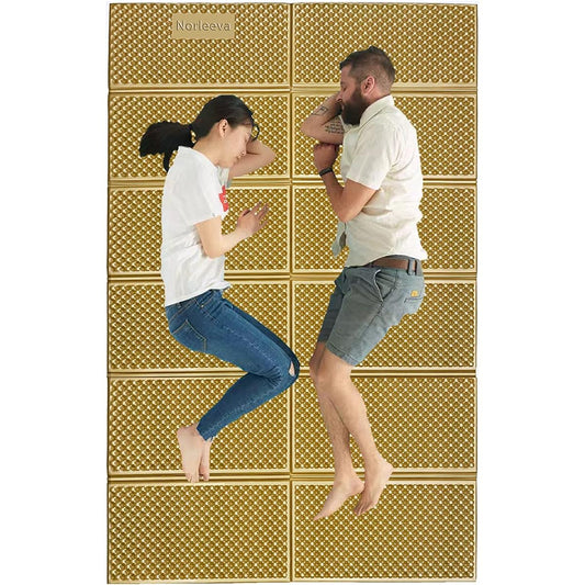Norleeva Camping Mat Double Size Leisure Sheet Aluminum Outdoor Mat Foam Mat Double with Storage Bag (Olive)