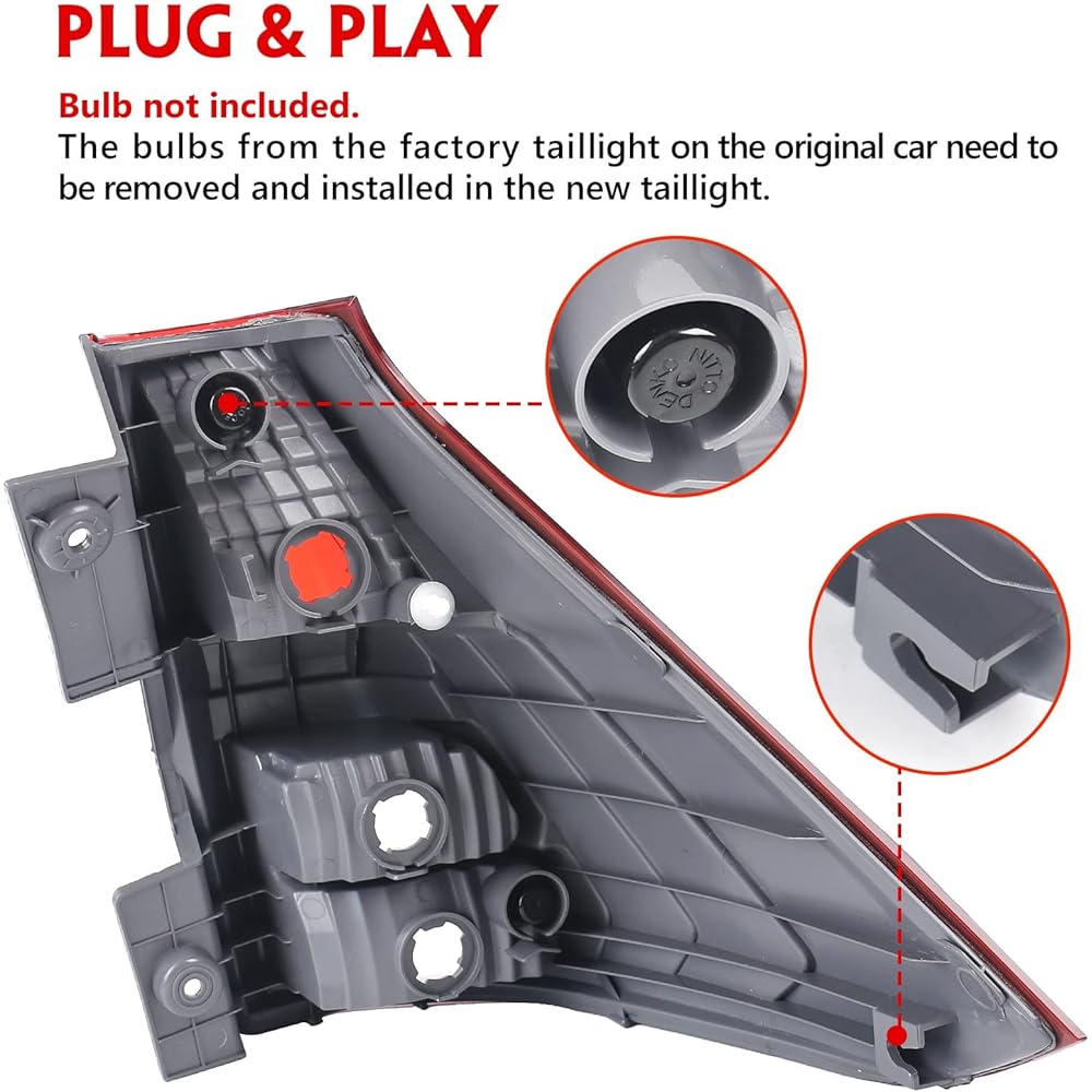 HURAY Taill Light Honda CRV 2015 2016 Tail Light Assembly Brake Lamp Replacement 33500-T1W-A01 Ride seat side (left)