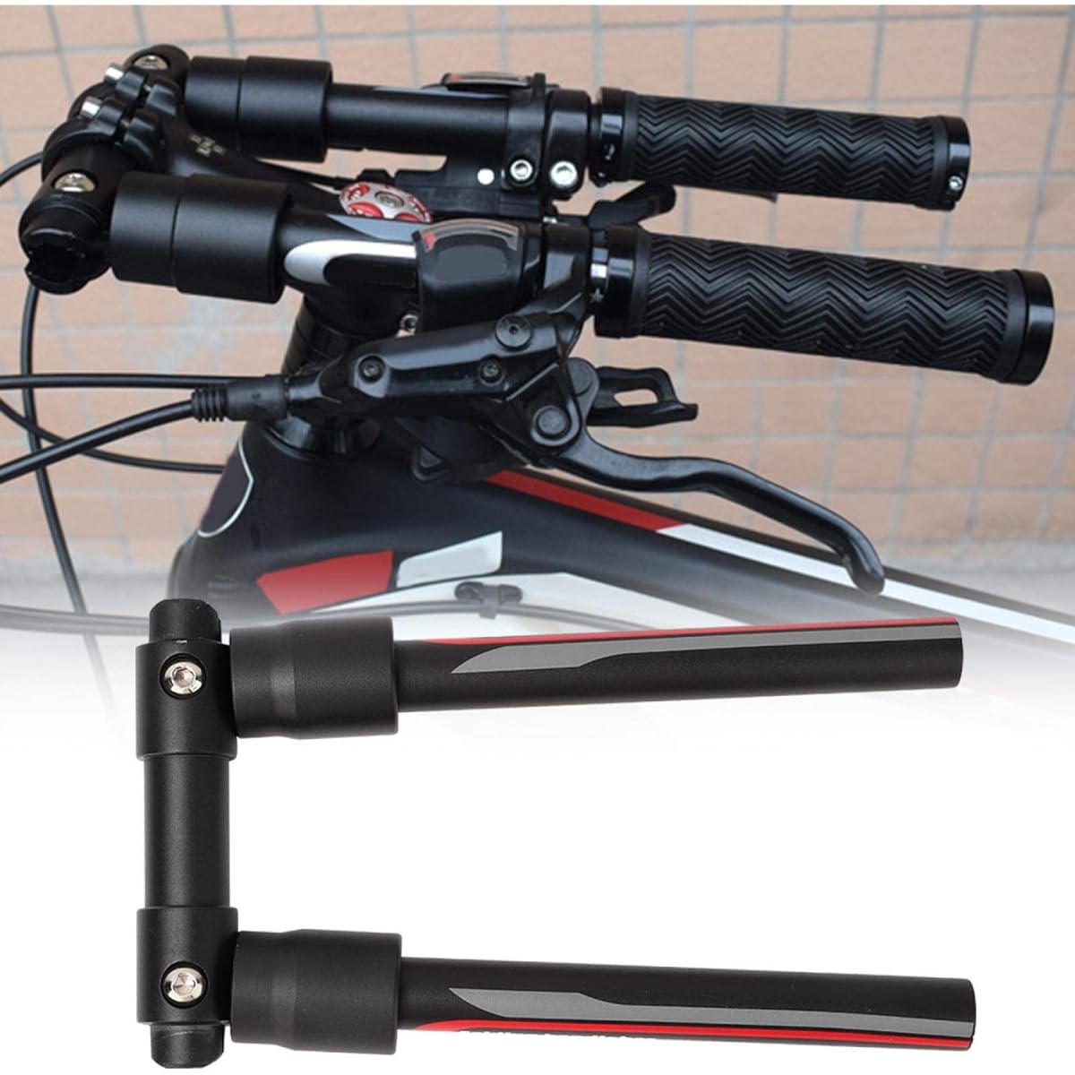 Taoda Folding Bicycle Handlebar, Beautiful Bicycle Handlebar Aluminum Alloy Material, Scooter Folding Bicycle for Road Bike Mountain Bike
