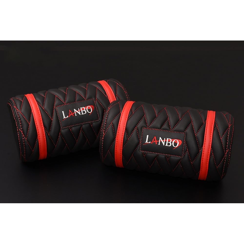 LANBO NECK PAD TYPE LUXE (Set of 2) Black leather x red stitch neck pad General purpose LUXE-NP-RED