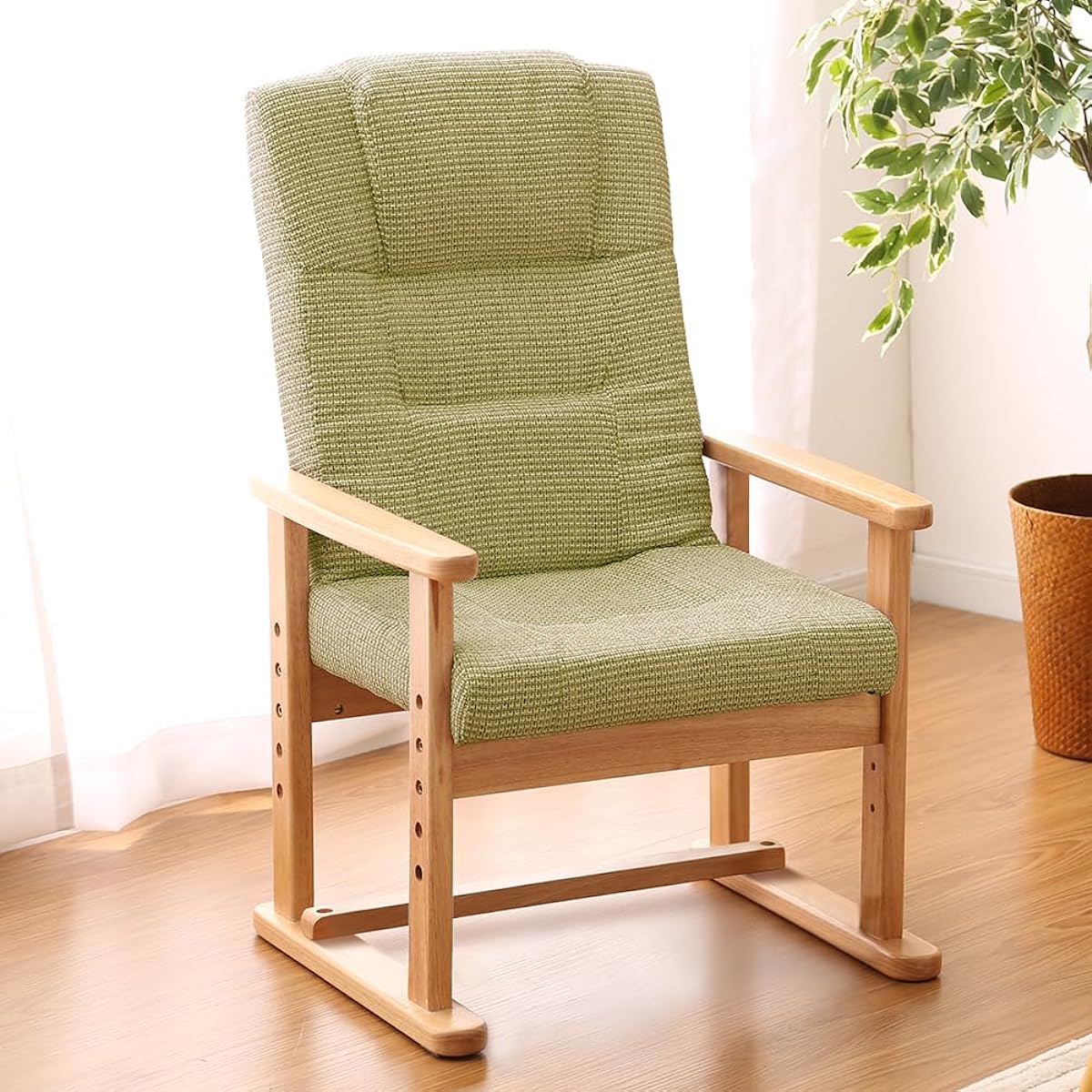 Iris Plaza Chair Reclining High Back Green Width approx. 54 x Depth approx. 54~72 x Height approx. 71~90 cm YC-602HH