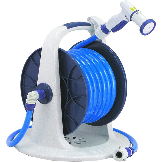 Sanyo Kasei Juno Reel 15mm pressure resistant marine blue hose 20m stone grain J5-Q206R