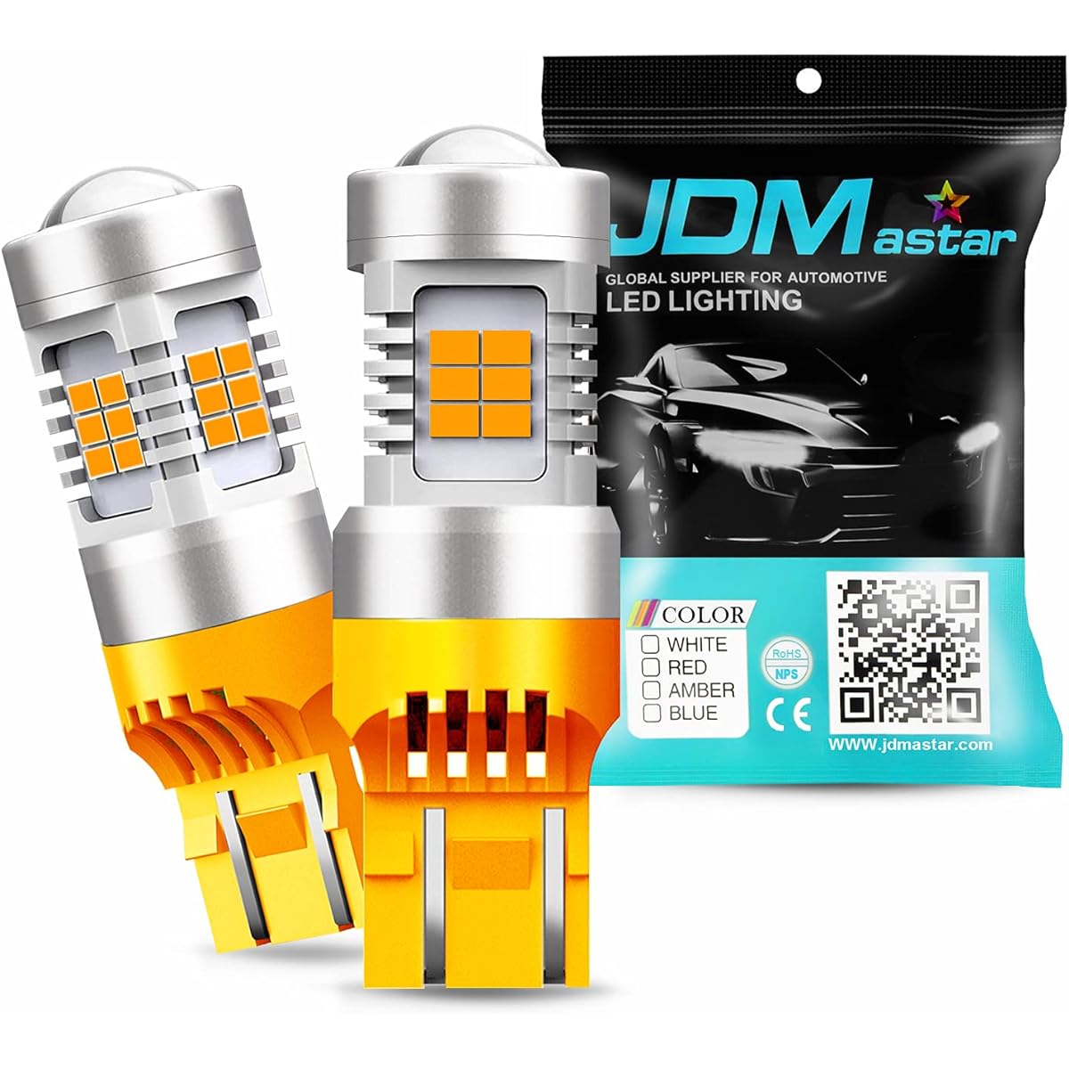 JDM ASTAR Very bright PX chip 7440 7441 7443 7444 Amber Yellow Winker LED bulb