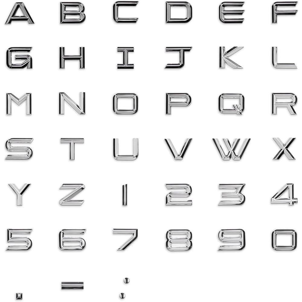Chromian auto characters and numbers personalized set -Electric style