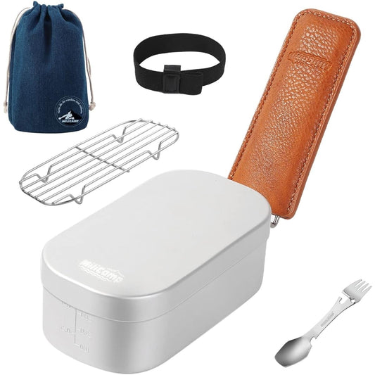 MiliCamp Mestin Set, 1 Cup, Rice Pot, Camping Equipment, For Disasters, Semi-automatic Rice Cooking, With Scale, No Deburring Required, German LFGB Food Safety Certified (Small Mestin Set)