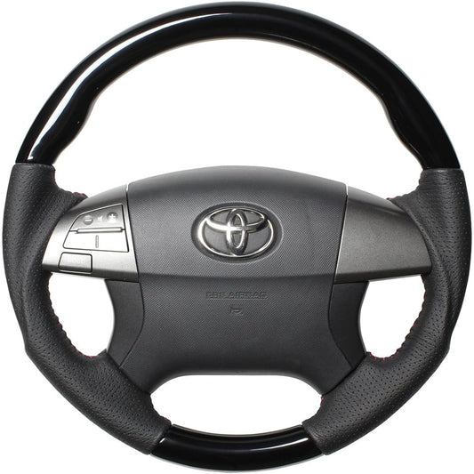 REAL Steering [Estima (50 series: 1-3 types)/including hybrid] Piano Black R50-PBW-RD