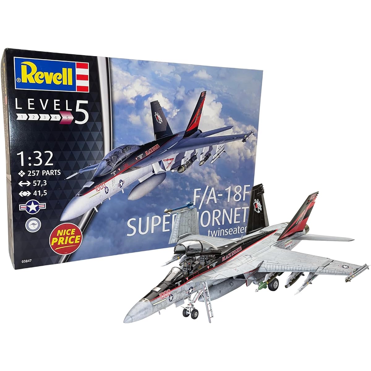 German Level 1/32 US Navy F/A-18F Super Hornet Plastic Model 03847