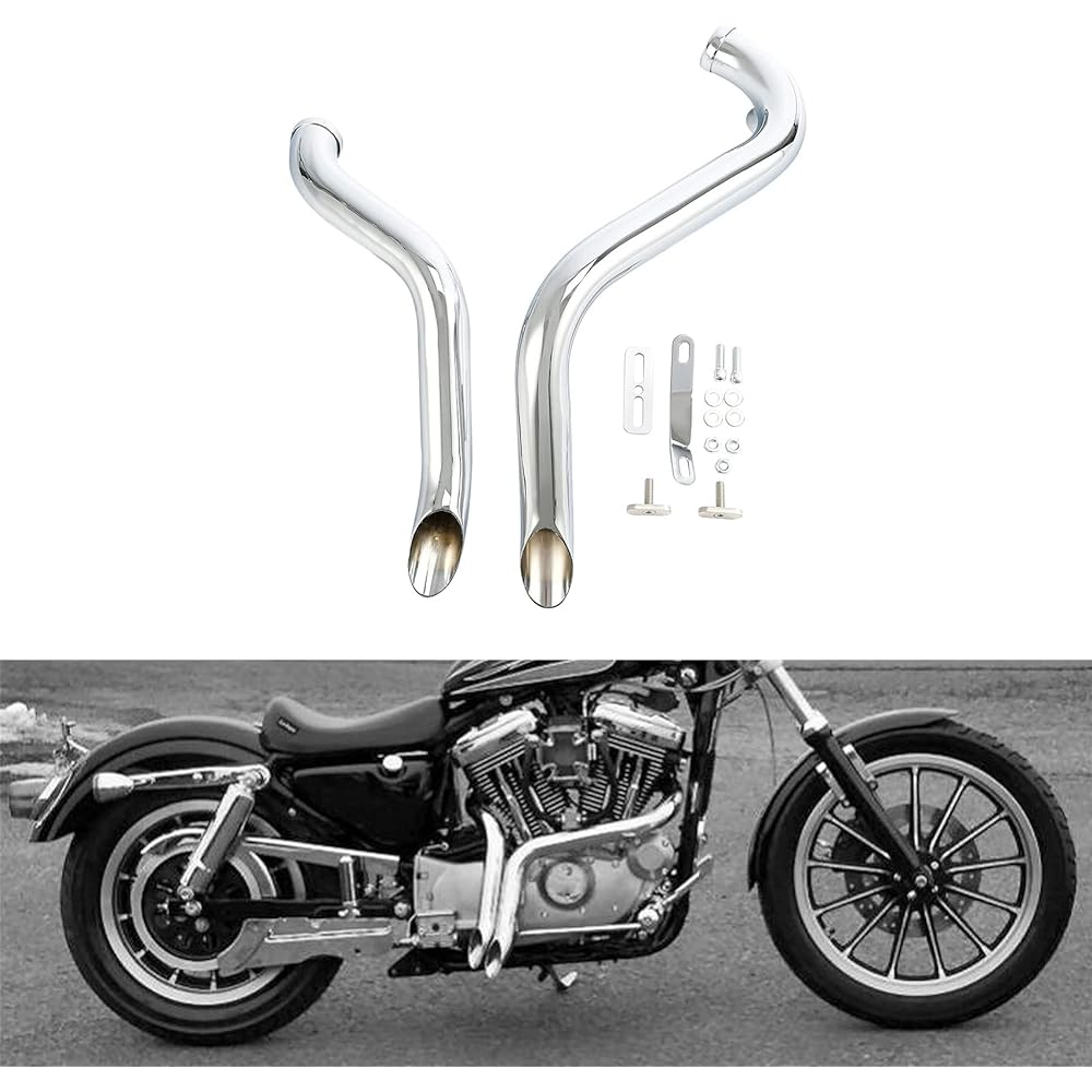HUILI-JPHOME Chrome 1.75" Drag Pipe Scarf Harley Softail Sportster Dyna 1984-2015