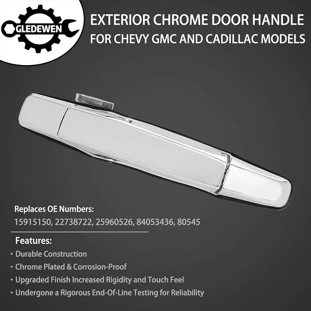 Chrome Door Handle | 2007-2013 Chevrolet Sylvarad Sarban Taho Abaranti GMC Sierra Ucon Cadillac Escalade FRONT RIGHT GW-QMBS06-FR