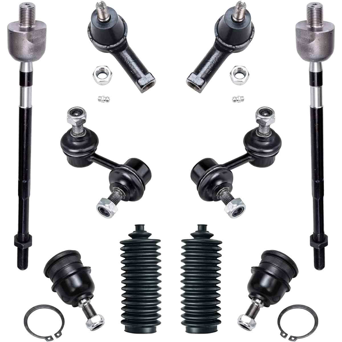 Detroit vehicle axis -10 pieces with a complete front ball joint set, inner outer tie rod rack boots and front swabrink 20001 2002 2003 2005 2005 For Hyun Diacent