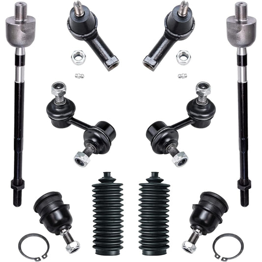 Detroit vehicle axis -10 pieces with a complete front ball joint set, inner outer tie rod rack boots and front swabrink 20001 2002 2003 2005 2005 For Hyun Diacent