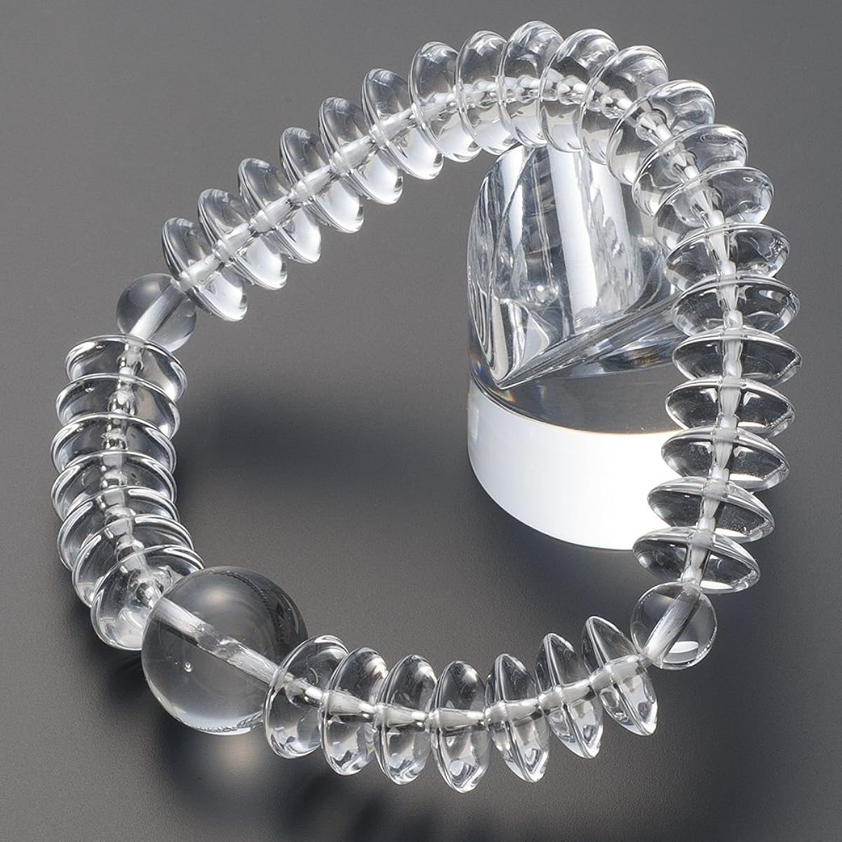 Buddhist Altar Shop Takita Shoten Specially Selected Bracelet Prayer Beads Natural Stone Bracelet Genuine Crystal Flat Beads 12 x 5mm Beads Inner Circumference Approximately 17.5cm◆ Prayer Beads Bracelet, Large Beads, Prayer Beads Bracelet, Power Stone,
