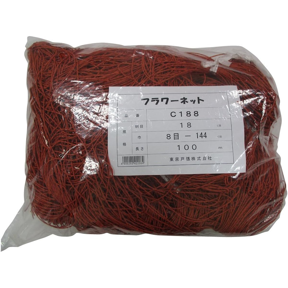 Tokyo Tobari Flower Net C Type 18cm square 8 stitches x 100m [Brown/400d x 24 strands] C188 522208