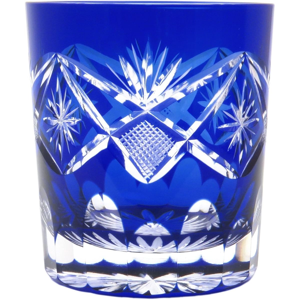 Sumida Edo Kiriko Museum Edo Kiriko Old Glass Glow and Fish (Indigo) TO-402